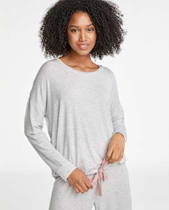 Top de pijama modal con lazo en la parte delantera para mujer