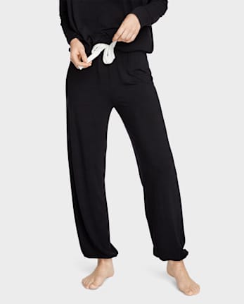 Pantalones de pijama modal con lazo frontal para mujer