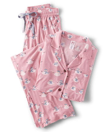 Pijamas modales de muñecos de nieve para mujer