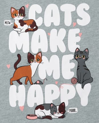 Baby And Toddler Girls Cats Graphic Tee