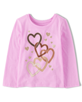 Baby And Toddler Girls Heart Graphic Tee