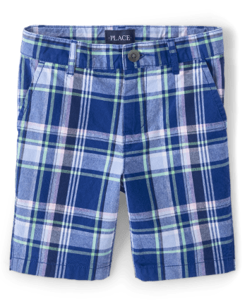 Korn politik Forberedende navn Boys Plaid Woven Chino Shorts | The Children's Place - PACIFIC BLUE