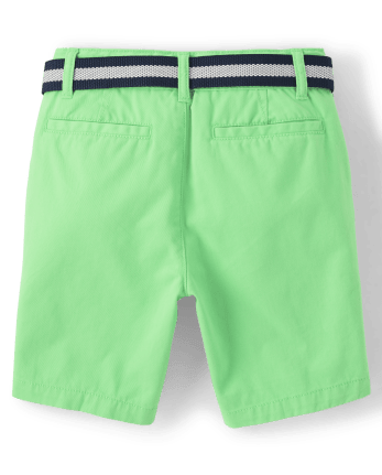 Boys Belted Woven Chino Shorts | The Children's Place - PARAKEET