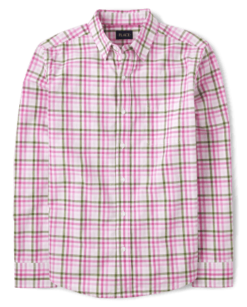 Mens Dad And Me Gingham Poplin Button Down Shirt
