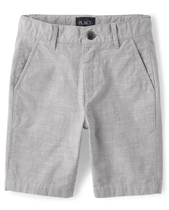 Boys Crosshatch Woven Chino Shorts | The Children's Place - GRAVEL
