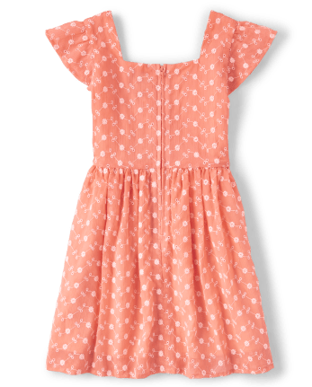 Girls Embroidered Floral Dress