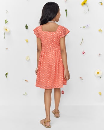Girls Embroidered Floral Dress