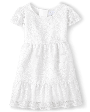 Girls Short Sleeve Lace Woven Tiered Dress The Children s Place
