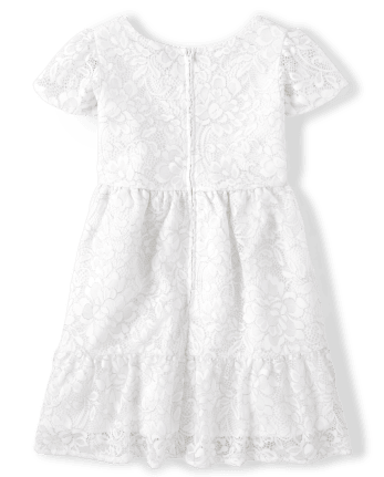 Girls Lace Tiered Dress