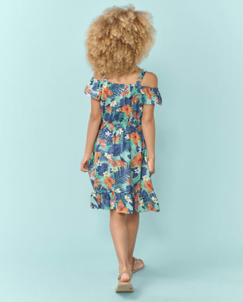 Girls' Printed Off Shoulder Spring Dresses – Hayden Girls