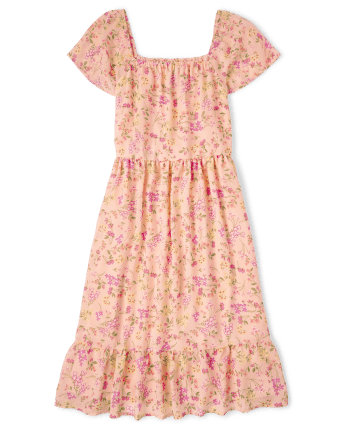 Womens Mommy And Me Floral Tiered Dress