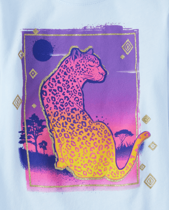 Camiseta con estampado de guepardo para niñas