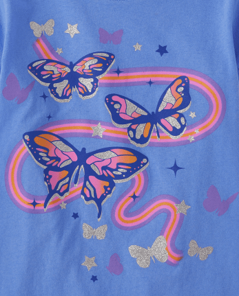Camisetas The Children's Place Manga Comprida Meninas - Pack 2 Estampas