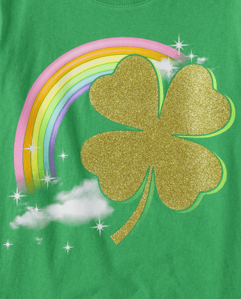 Girls Clover Rainbow Graphic Tee