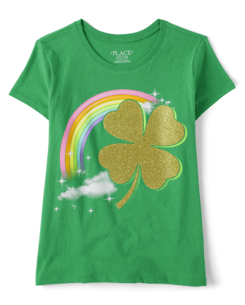 Girls Clover Rainbow Graphic Tee