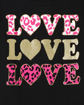 Baby And Toddler Girls Short Sleeve Love Flower Graphic Tee - YELLOW