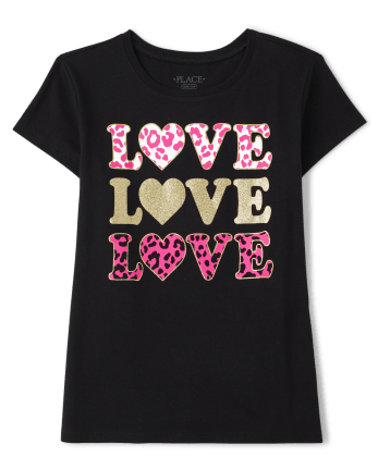 Baby And Toddler Girls Short Sleeve Love Flower Graphic Tee - YELLOW