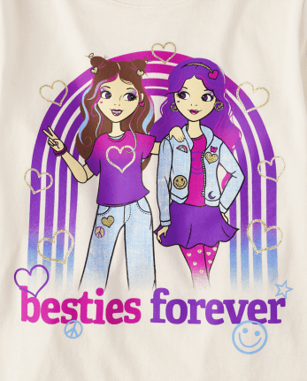 Girls Besties Forever Graphic Tee