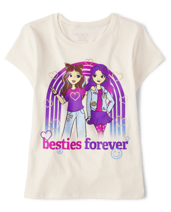 Girls Besties Forever Graphic Tee