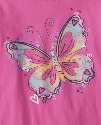 Camiseta con estampado de mariposas para niñas