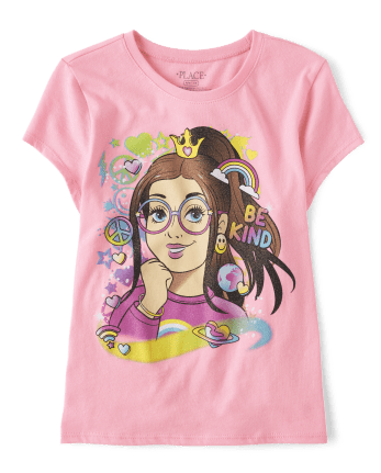 Camiseta con estampado de niña