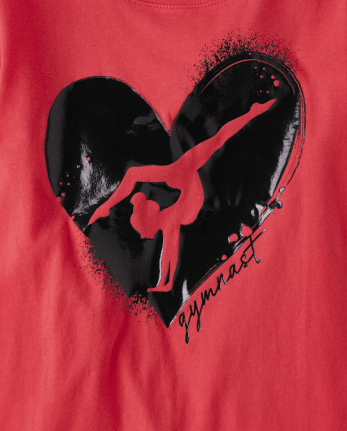 Camiseta con estampado de gimnasta para niñas