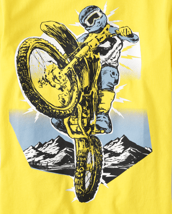 Boys Short Sleeve Biker Graphic Tee | - ASPEN The Children\'s GOLD Place