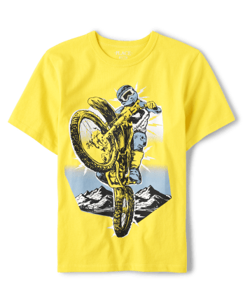 GOLD ASPEN Place Children\'s | Short - Graphic Biker Boys The Sleeve Tee