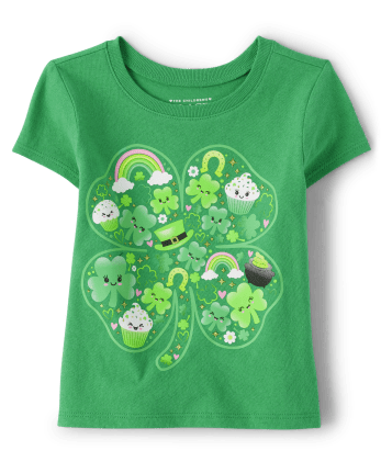 Baby And Toddler Girls Clover Graphic Tee