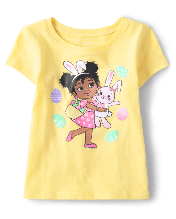 Baby And Toddler Girls Easter Girl Graphic Tee