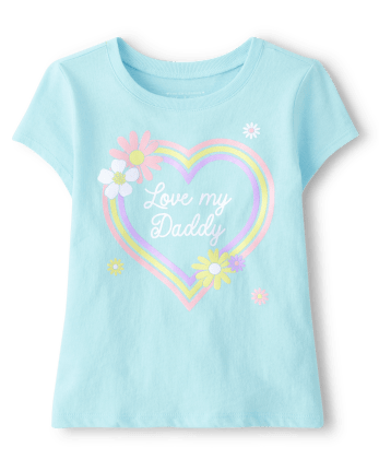Baby And Toddler Girls Short Sleeve Love Daddy Graphic Tee | The ...