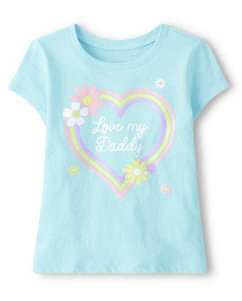 Camiseta con gráfico Love Daddy para bebés y niñas pequeñas