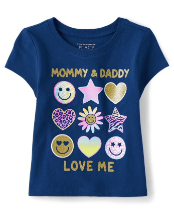 Baby And Toddler Girls Short Sleeve Mommy Daddy Graphic Tee | The ...