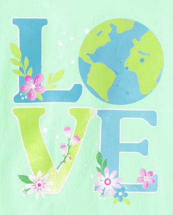 Baby And Toddler Girls Love Earth Graphic Tee