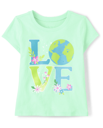 Baby And Toddler Girls Love Earth Graphic Tee