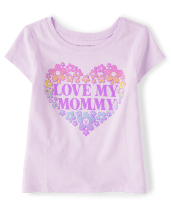 Baby And Toddler Girls Short Sleeve Love Mommy Graphic Tee | The ...