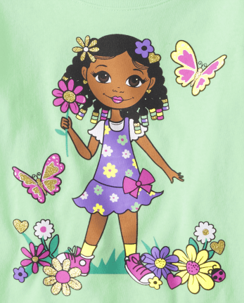Camiseta con estampado de niña para bebés y niñas pequeñas