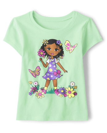Camiseta con estampado de niña para bebés y niñas pequeñas
