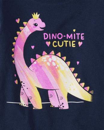 Baby And Toddler Girls Dino Graphic Tee