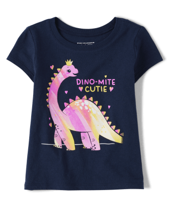 Baby And Toddler Girls Dino Graphic Tee