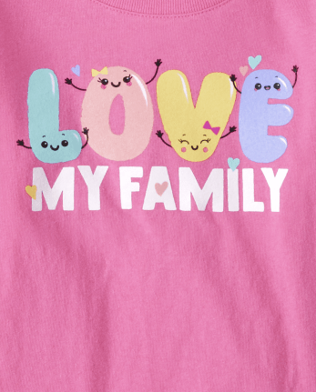Baby And Toddler Girls Love My Family Graphic Tee