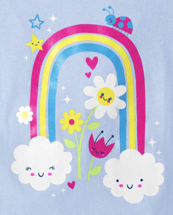 Bienvenido dígito Giotto Dibondon Paquete de 3 camisetas de manga corta con estampado de arcoíris para bebés  y niñas pequeñas | The Children's Place - MULTI CLR