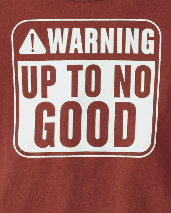 Baby And Toddler Boys Warning Graphic Tee