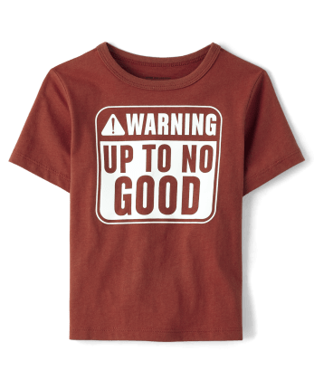 Baby And Toddler Boys Warning Graphic Tee