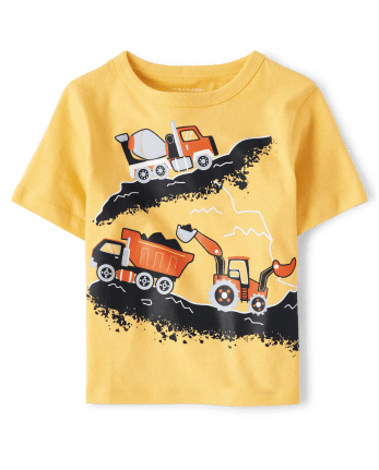 Baby And Toddler Boys Short Sleeve Construction Vehicles Graphic Tee ...