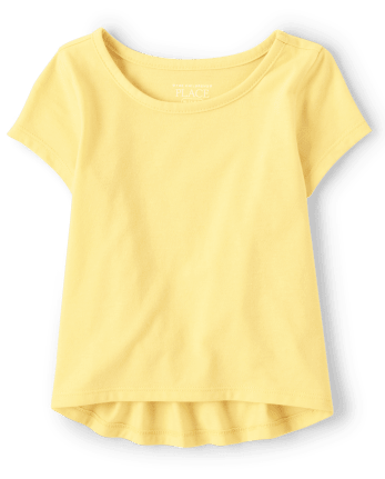 Baby And Toddler Girls Short Sleeve High Low Basic Layering Tee | The ...