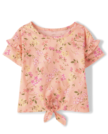 Baby And Toddler Girls Floral Tie Front Top