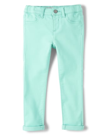 Jeggings con puños enrollados para bebés y niñas pequeñas
