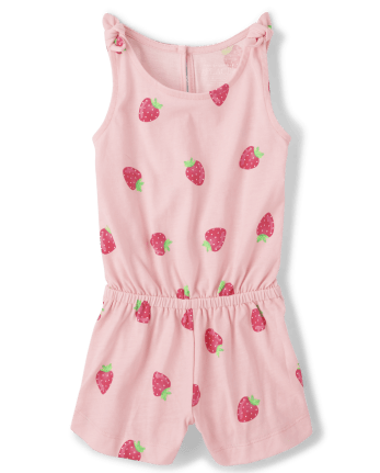 Baby And Toddler Girls Print Tie Shoulder Romper