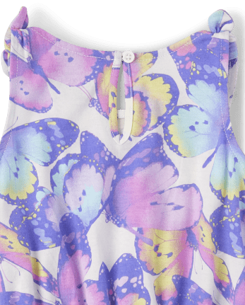 Baby And Toddler Girls Print Tie Shoulder Romper